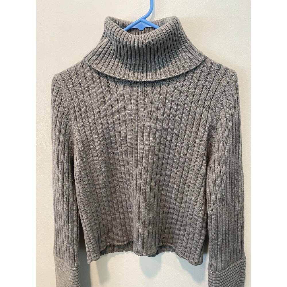 Jonathan Simkhai Gray‎ Ripped Turtleneck Sweater Sz L flawed